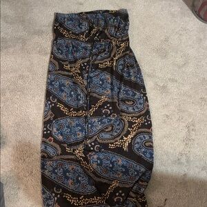 Paisley Maxi Skirt in Blue and Brown
